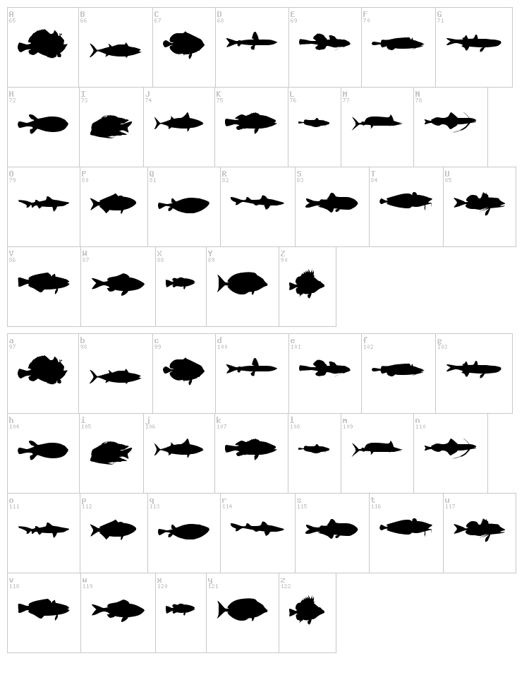 Le Fish font map